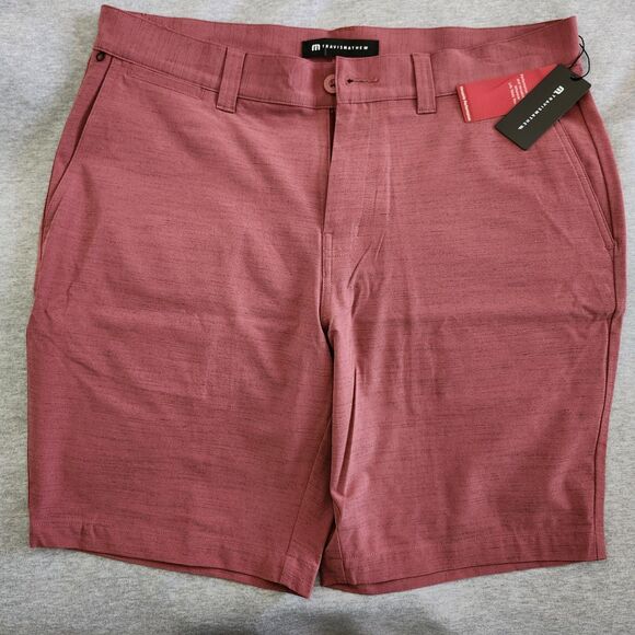 TravisMathew Travel Year Shorts Men 34 RoanRouge Golf Stretch Performance NWT - Picture 1 of 16